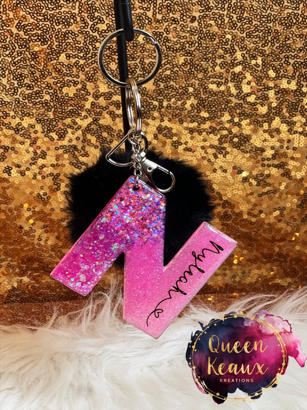 Ombre Letter Keychain